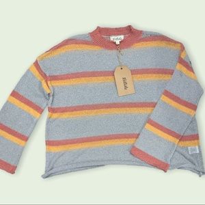 LISTICLE Sheer mock neck lightweight sweater